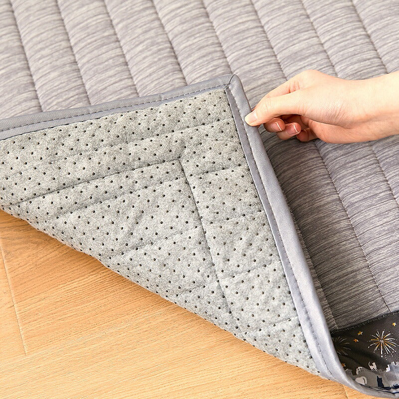 ラグ ラグマット 夏用 洗える 185×185 2畳 ひんやり 接触冷感 猫 花火 おしゃれ 滑り止め付 カーペット  2021008 プロテック pro-t