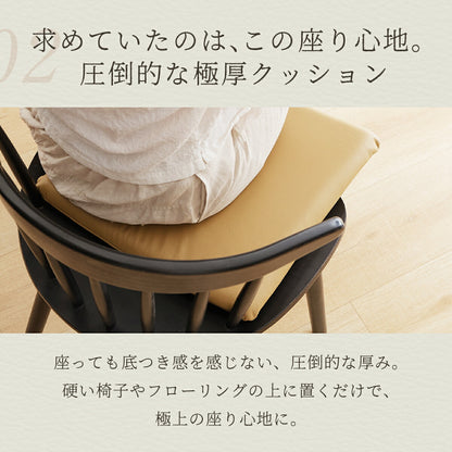 チェアパッド 40Rcm 40cm 円形 正方形 レザー調 防水加工 低反発ウレタンフォーム 拭ける おしゃれ オールシーズン 春 夏 秋 冬 グレー イエロー アイボリー ブラウン キャメル 34524 チェアパッドならCOYOLI