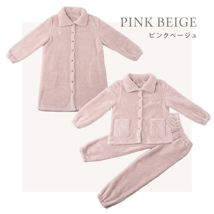 ルームウェア パジャマ レディース 冬 寒がりさんに F M L ワンピース ふわもこ セットアップ パンツ 贅沢もこもこ 軽い 長袖 可愛い マイクロファイバー ボアフリース 冬 秋冬 あったか ピンク ホワイト ブラウン グレー ネイビー 38566