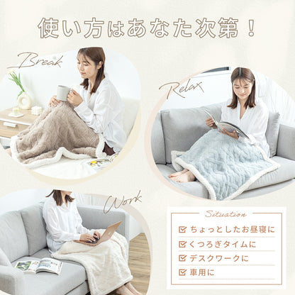 【一部予約】 ひざ掛け ひざかけ 70×100 2枚合わせ 厚手 冬 もこもこ シープボア マイクロファイバー フランネル ボア かわいい ホワイト ベージュ ブラウン グレー 53565 秋冬用ケットならCOYOLI