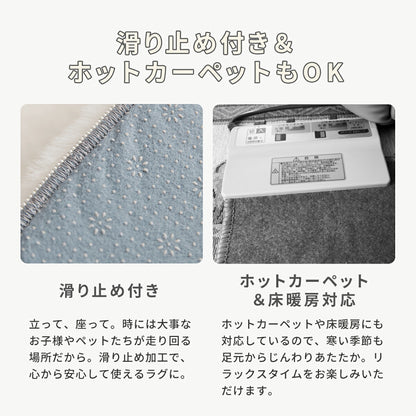 ラグ 90cm 円形 ラビットファー 冬用 あったか おしゃれ かわいい ウレタン 滑り止め付き マイクロファイバー ふわふわ 軽量 ホットカーペット対応 無地 ホワイト ピンク グレー 新生活 57226