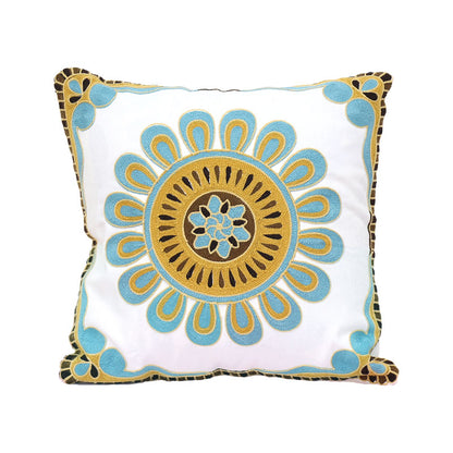刺繍 クッションカバー 45×45cm おしゃれ アジアン ファスナー付き 綿100%  [M便 1/1]  花 鳥 象  メール便 54514