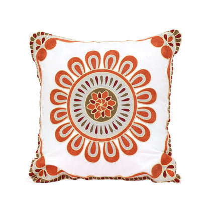 刺繍 クッションカバー 45×45cm おしゃれ アジアン ファスナー付き 綿100%  [M便 1/1]  花 鳥 象  メール便 54514