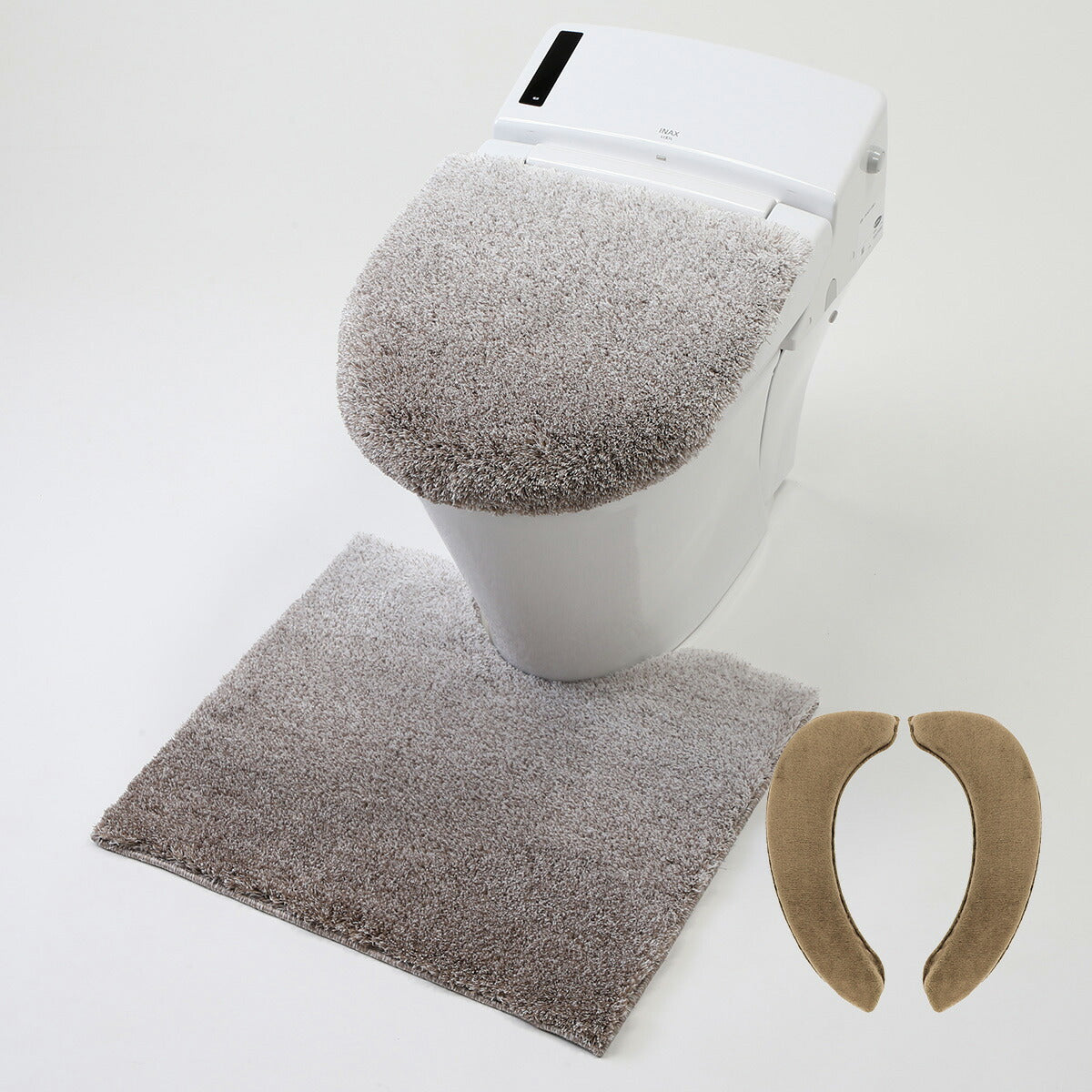 【楽天1位】　【予約品】 トイレセット 3点セット 2点セット 4点セット 5点セット 洗える 洗濯OK 丸洗いOK 足元マット 兼用ふたカバー 吸着便座シート 貼るだけ ふわふわ おしゃれ ベージュ ブルー グレー ピンク 2y35500 新生活 春夏 新生活応援