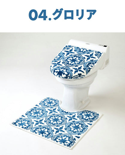 トイレマット セット 2点セット トイレマット + ふたカバー 兼用 洗浄暖房 パターン おしゃれ