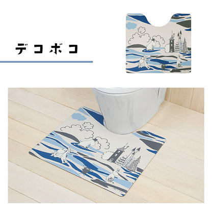 ムーミン トイレマット おしゃれ 55×60cm トイレマットのみ 北欧 洗濯不要 送料無料 拭ける 撥水 塩化ビニール 標準 柄 ピンク y24577