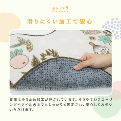 ＼ムーミンシリーズ／ トイレマット ムーミン リトルミイ 約55×60cm レッド ブルー ピンク ベージュ 赤 青 洗える 丸洗い 北欧 送料無料 花柄 滑り止めつき かわいい トイレ足元マット 滑りにくい 単品  y38577