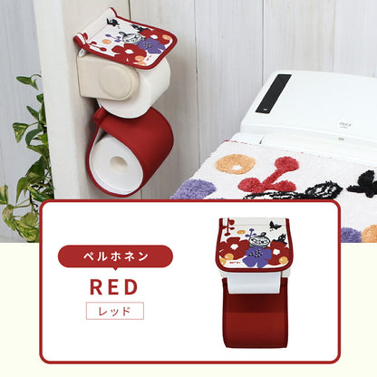 ＼ムーミンシリーズ／ ペーパーホルダーカバー おしゃれ ムーミン リトルミイ ブルー レッド ピンク ベージュ 赤 青 洗える 丸洗い 北欧 ホルダーカバー 送料無料 ストライプ かわいい [M便 1/1] y38598